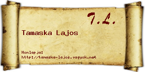 Tamaska Lajos névjegykártya